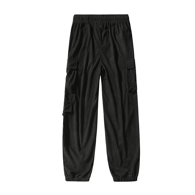 الخريف والشتاء العلامة التجارية العصرية فضفاضة بلون ملابس العمل غير رسمية السراويل للرجال نمط هونج كونج رياضي أسفل السراويل للرجال