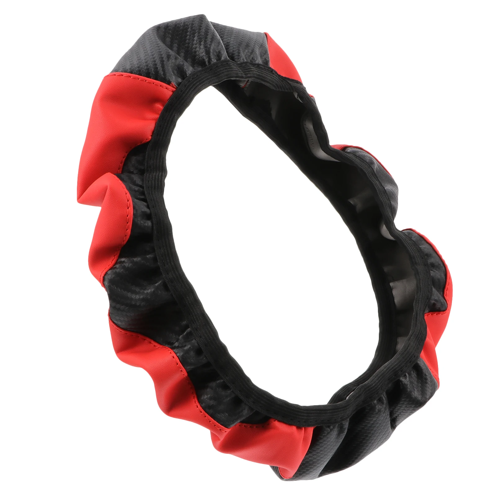 

Carbon Fiber Steering Wheel Cover Elastic Bands Case Wrap Sleeve Protector Car Steering Wheel Wrap Durable Breathable