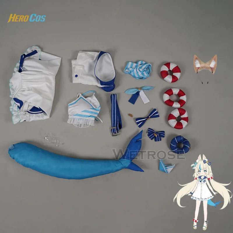 Vtuber Sameko Saba Cosplay Costume Navy JK uniform Role Play