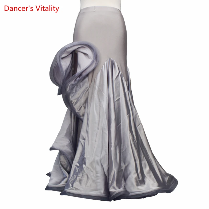 Belly Dance Skirt Women New Sexy Fairy Models Satin Bag Hip Dress Professional Custom Dance Long Skirt