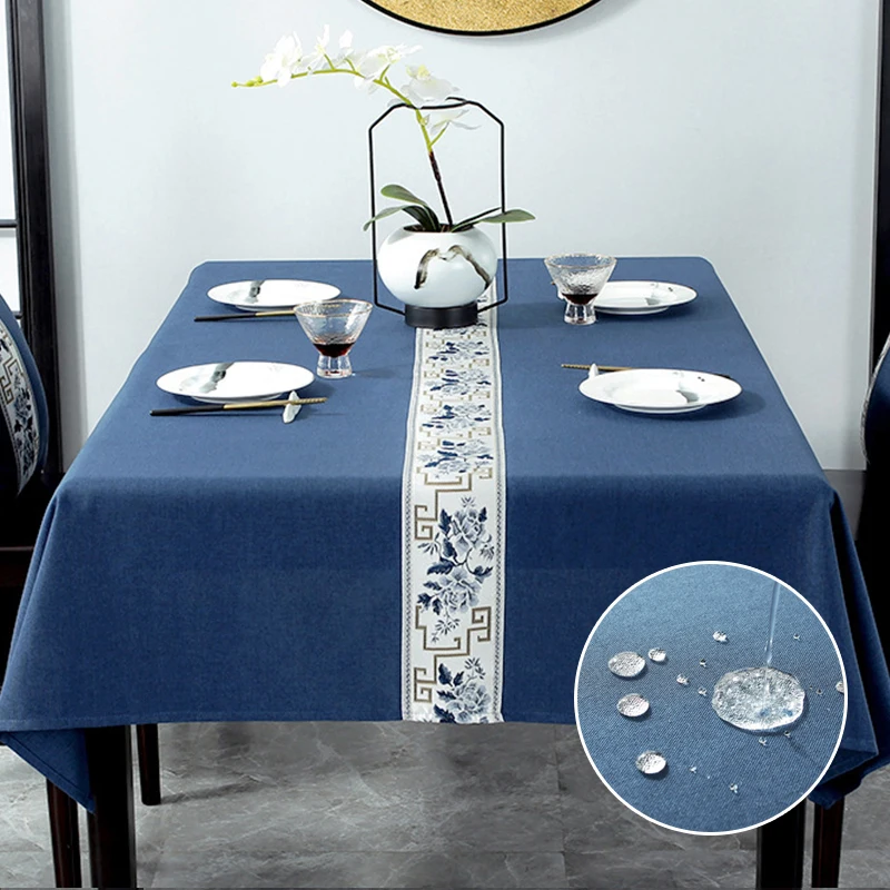 Plain Agricultural Luxury French Oil-Proof Heavy Duty Solid Color Furniture Upholster Stock Decorative Food Fancy Tablecloth