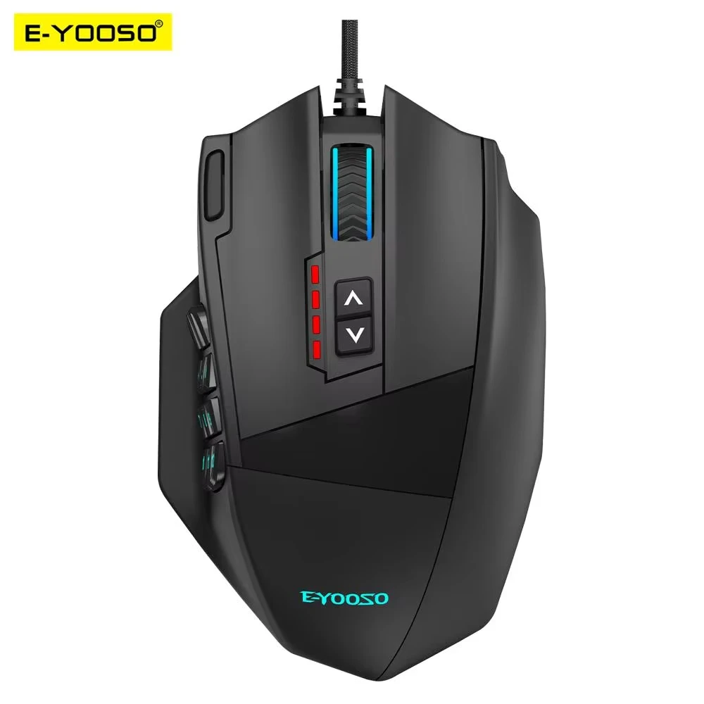 

E-YOOSO X-39 USB Wired Mouse RGB Gaming Mouse 16400 DPI 19 buttons Programmable Backlit Game Mouse for PC Laptop MacBook
