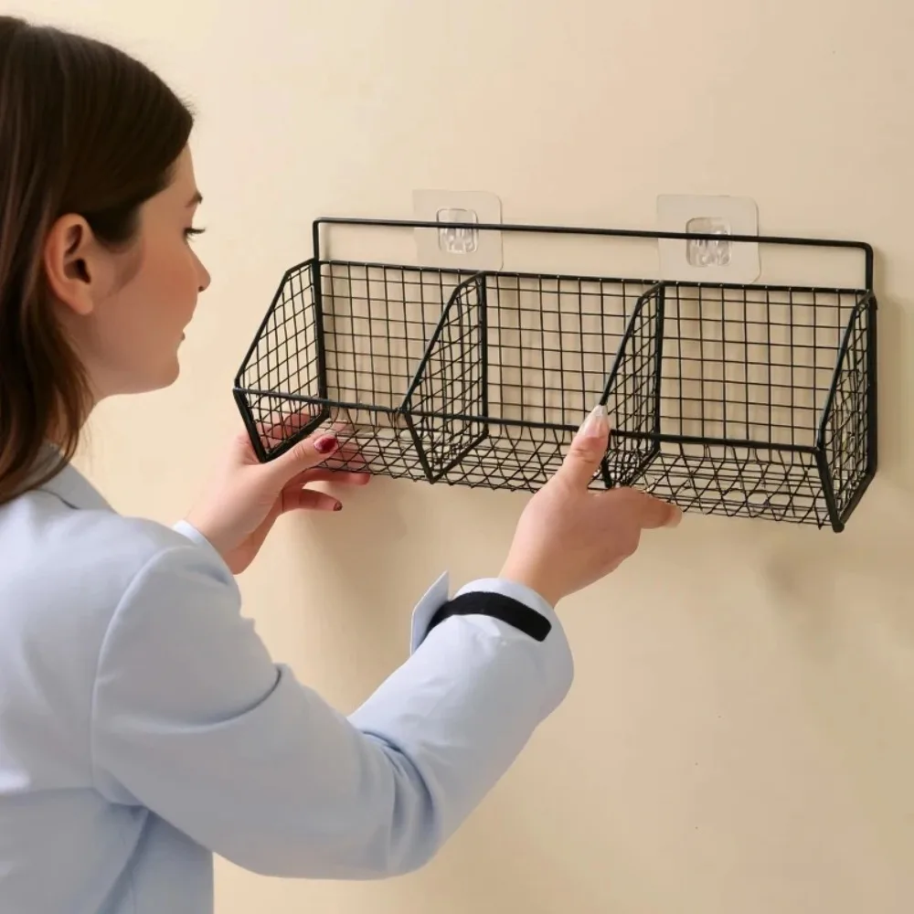 Cesto de Armazenamento de Parede para Cozinha em Metal Durável para Especiarias, Alho, Cebolas e Vegetais