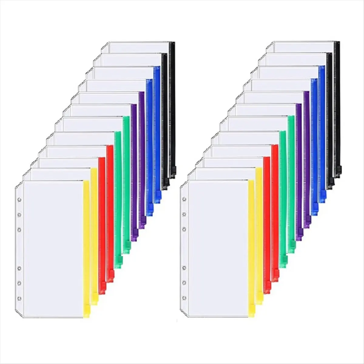 Latest ABBQ-24PCS A6 Size Waterproof Pouch Circular Knitting Needle Pouches Zipper Folders for Cable Knitting Needles Storage