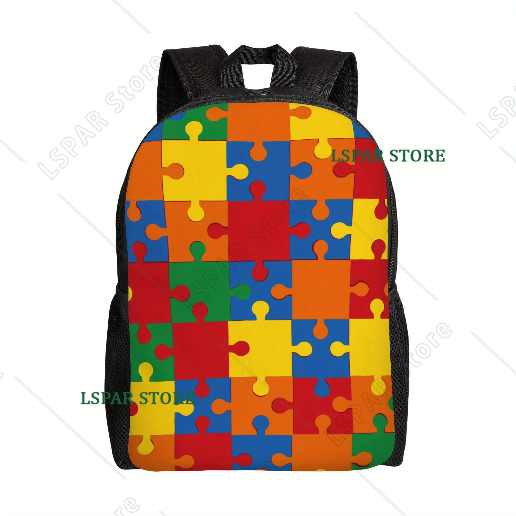 

Casual Backpacks Puzzle Patterns for Students, Suitable for School, Travel, and Carrying Laptops
