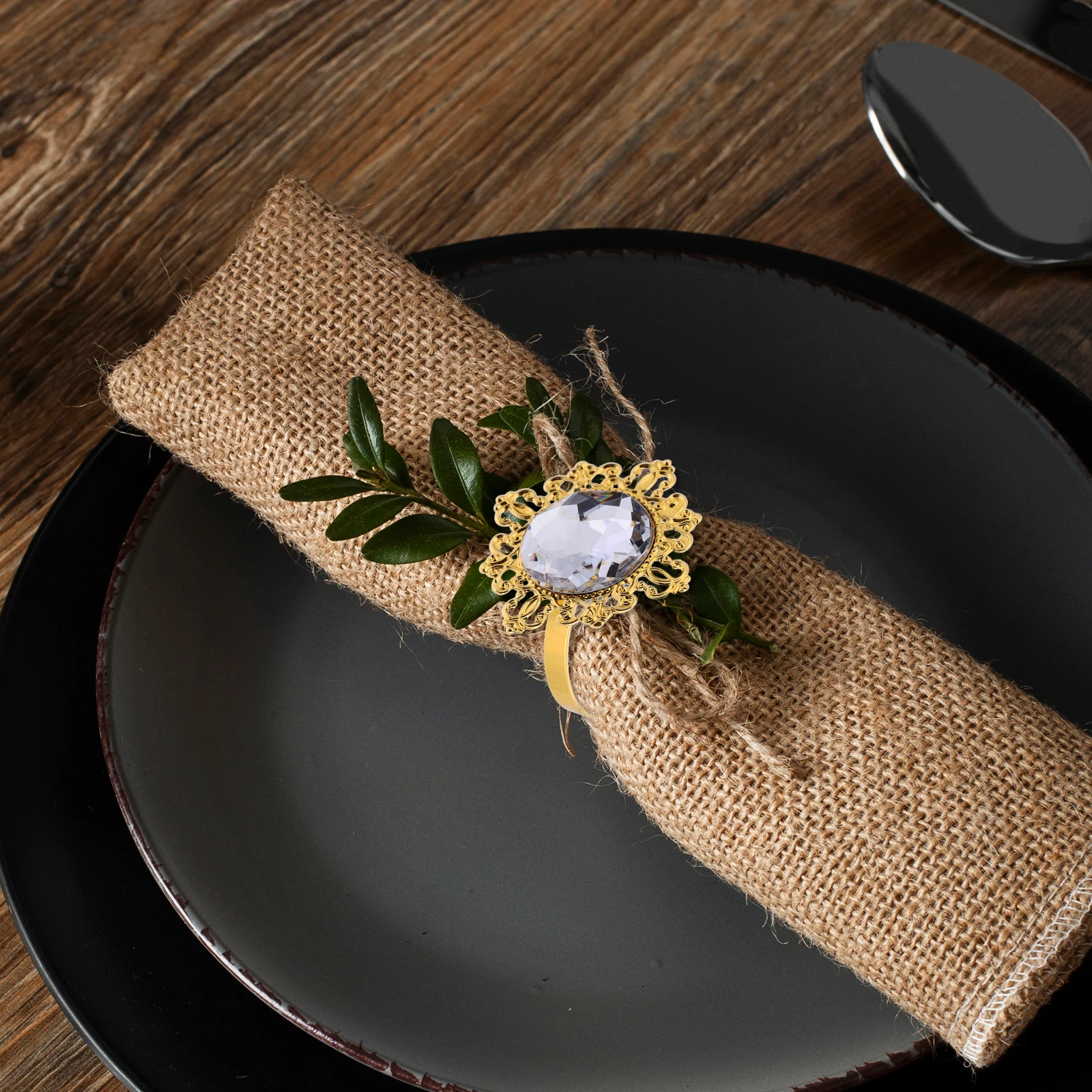 

6pcs Napkin Buckles Wedding Party Holders Elegant Table Decoration Napkin Holders Table Decoration Metal Rings