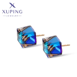 Xuping Jewelry New Fashion Simplicity Gold Color Crystal Gemstone Earring for Women Girl Commemoration Day Party Gift X000684930