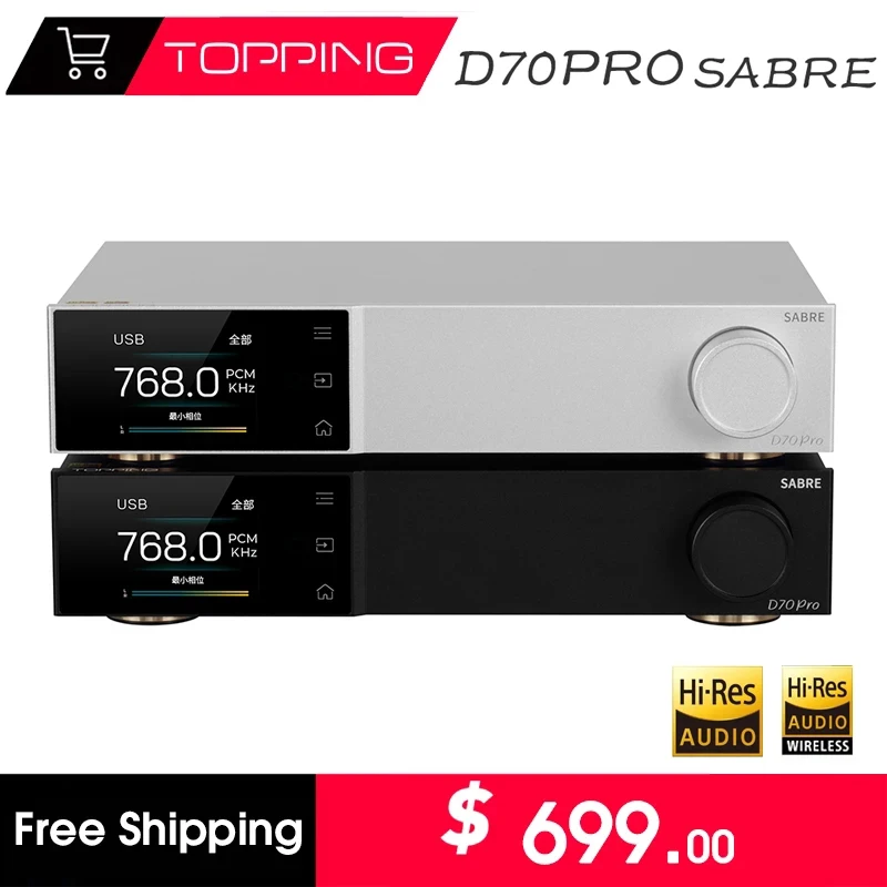 TOPPING D70 Pro SABRE MQA Decoder ES9039SPRO 32Bit/768kHz DSD512 DAC with Remote Control The Best DAC D70Pro for TOPPING A70 pro