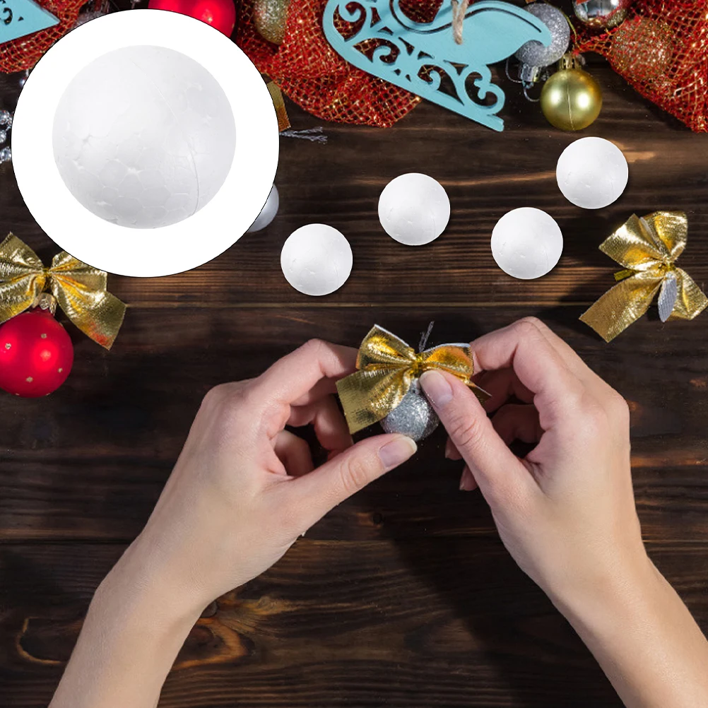 

12pcs Foam Balls White Craft Material For Diy Kids School Projects Wedding Party Decor Hanging Ornament Supply