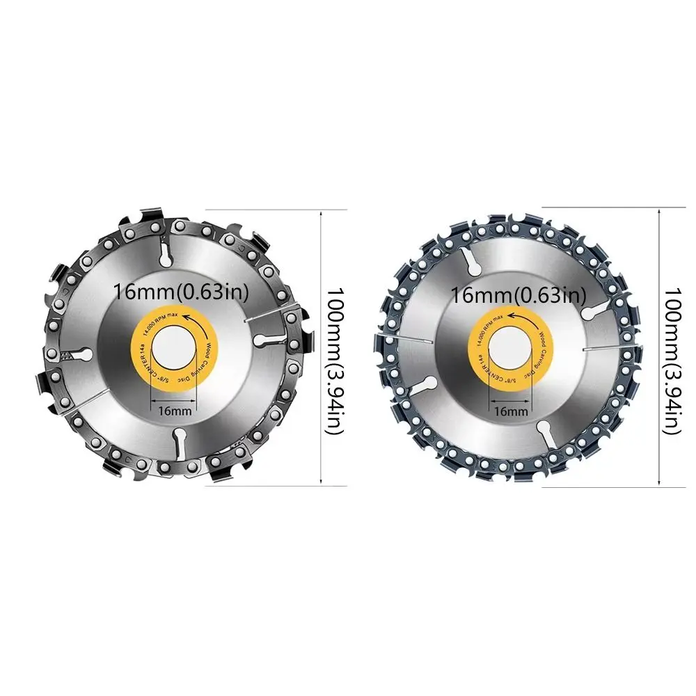 4 Inch 7/22 Tooth Chain Saw Disc Metal High-precision Angle Grinding Disc Electric Universal Carving Disc Chain Angle Grinders