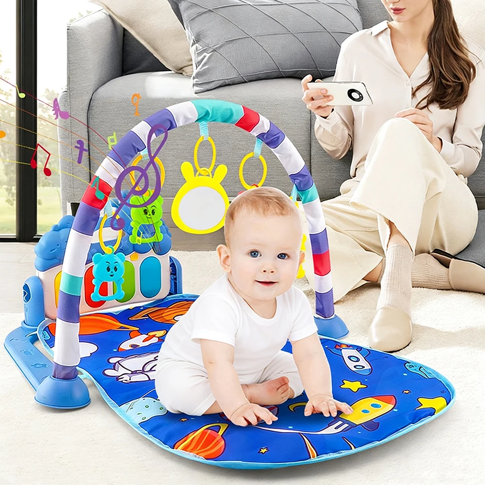เด็กกิจกรรม GYM Rack สนามเด็กเล่นทารกแรกเกิดดนตรีเหยียบเปียโนของเล่นกิจกรรม Play MAT ทารก Tummy Time MAT 0-36 เดือนของขวัญ