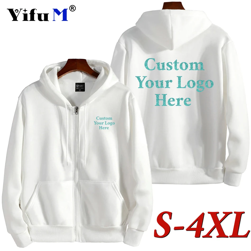 Your Own Design Logo/Picture Personalized Custom Men Women Text DIY Zip Hoodies Sweatshirt Casual Hoody Fashion Sports Clothing