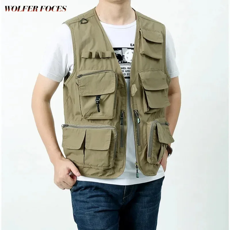 

Men's Shipping Jacket Work Clothing Free Vest Windproof Sleeveless Men Tactical Mountaineering Camping Leather Vests Man Sports