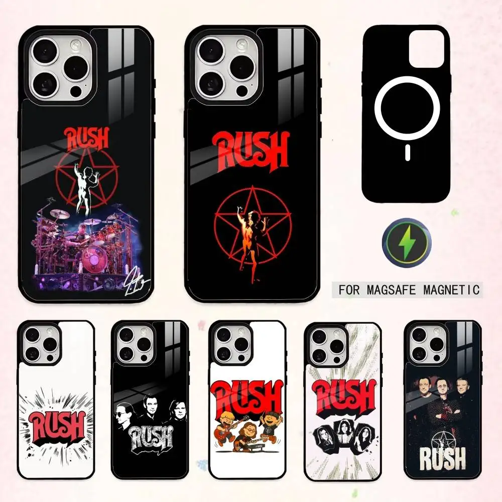

R-Rush Rock Band Logo Phone Case For iPhone17,16,15,14,13,12,11 Plus,Pro Max Magnetic For Magsafe Wireless Charging