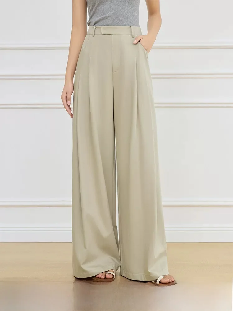 

Vanslanden Retro Commuter Wide Leg Casual Pants Women's Slimming Trousers Spring New Style Loose Fit Straight Tube Pants