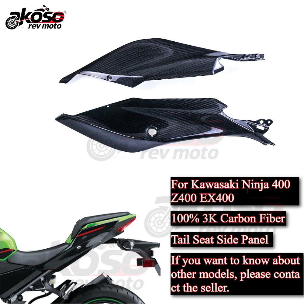 

100% 3K Carbon Fiber Tail Seat Side Panel Rear Fairing Part for Kawasaki Ninja400 EX400 Z400 Motorcycle Modified Accessories