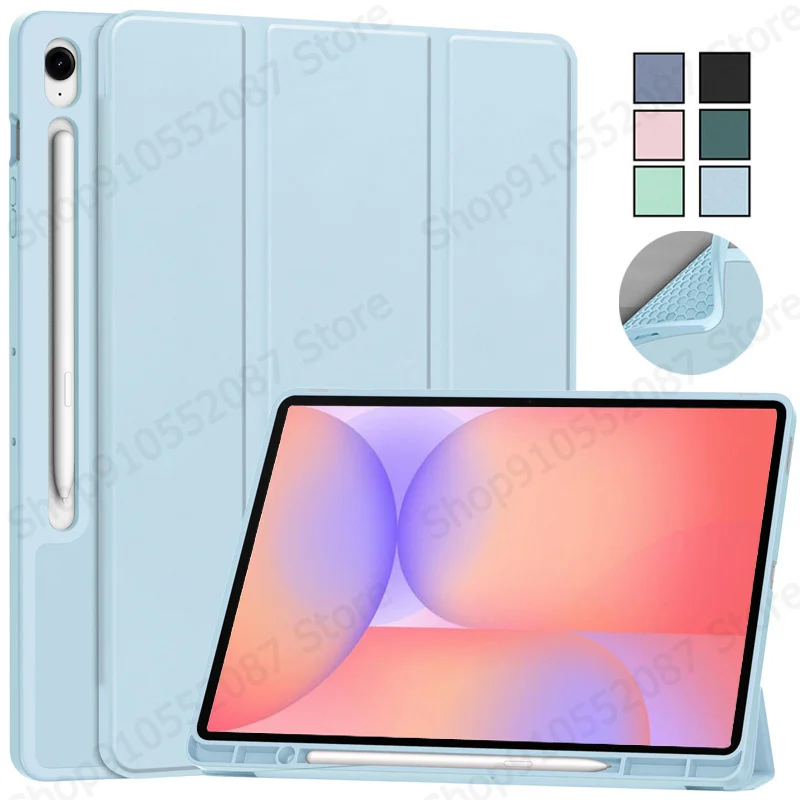 

Чехол для Samsung Tab S10 Lite с держателем для карандашей, тройная мягкая задняя подставка, чехол для Funda Galaxy Tab S10 Lite 10,9 дюйма, чехол 2025 г.