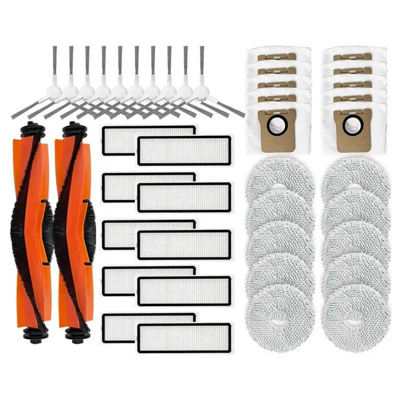 A005-For Xiaomi Mijia X20 Plus X20+ Robot Vacuum Cleaner Parts Mian Side Brush Hepa Filter Mop Cloths Dust Bag Accessories