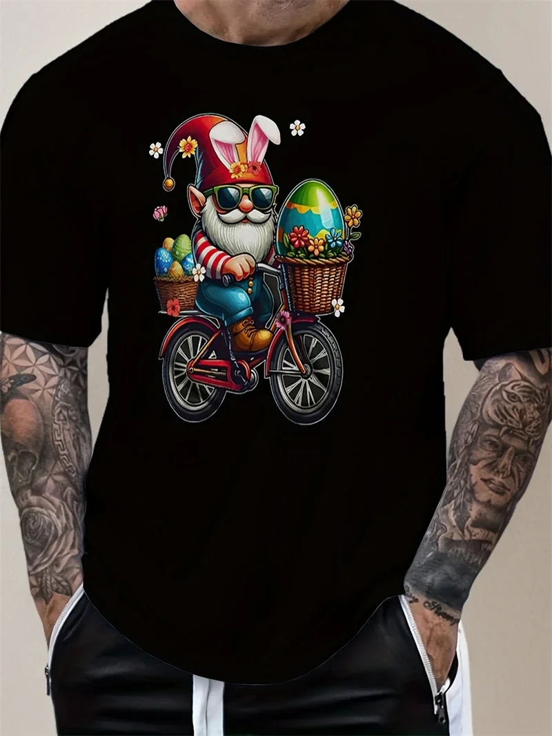 Men's Brown White Dreamer Print T-Shirt Split Color Crew Neck Short Sleeve Minimalist Casual Streetwear Tops