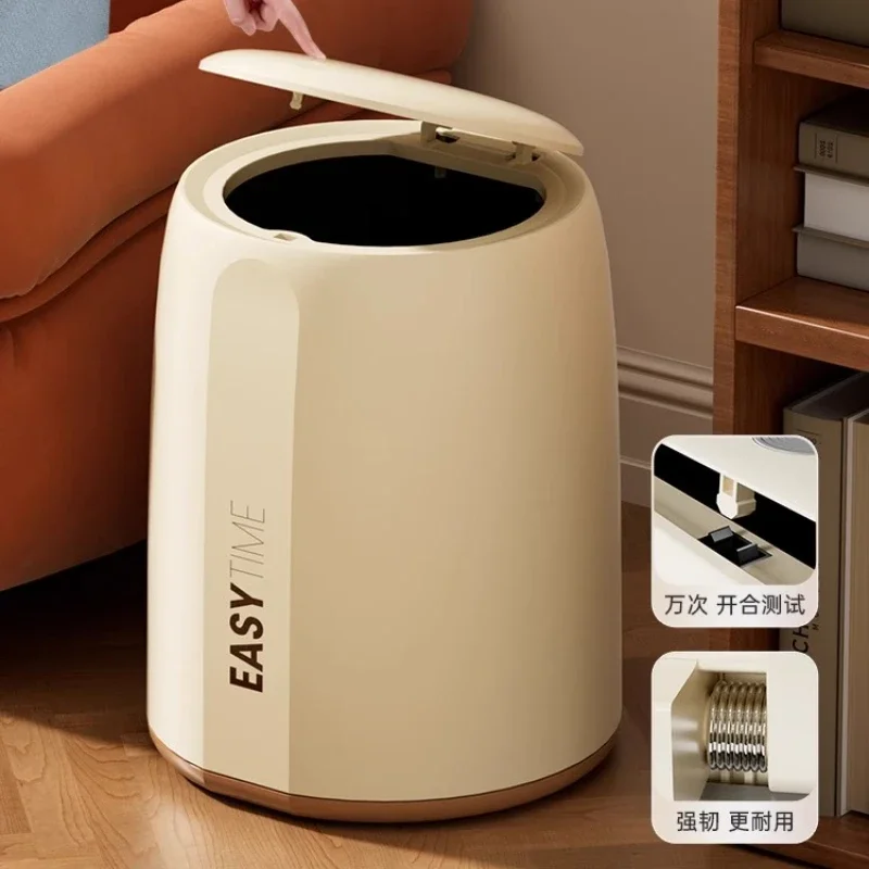value indoor cream wind Garbage bag holder Food waste Trash can household living room kitchen bathroom with cover large capacity