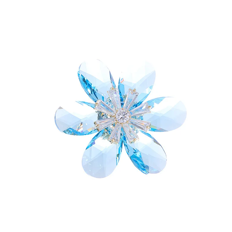 Роскошные ювелирные изделия Shi Family Crystal Небесно-голубая брошь с подсолнухом и аксессуар-брошь