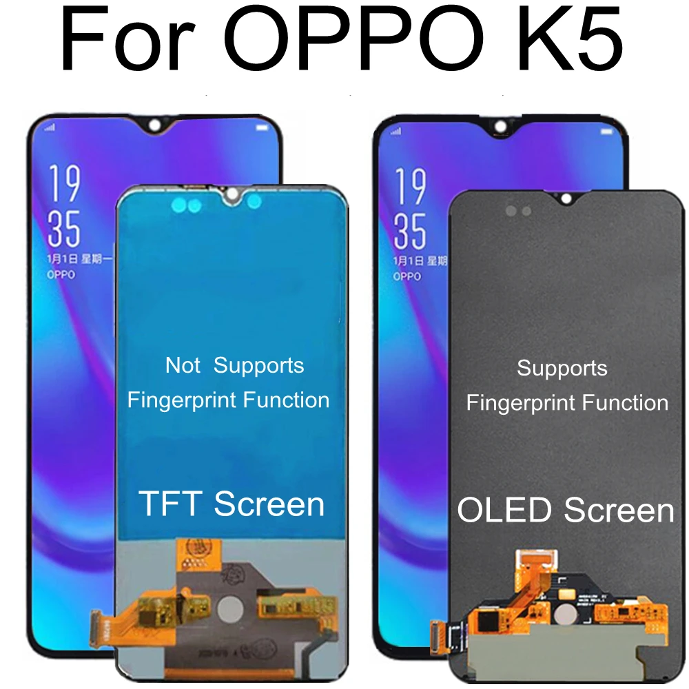 6.4  TFT LCD For OPPO Reno Z CPH1979 LCD Display Touch Screen Digitizer Assembly Replacement For OPPO K5 PCNM00 LCD