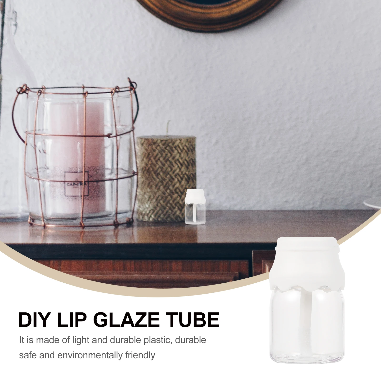 20 pçs vazio tubo de brilho labial garrafa forma recipiente de bálsamo labial de plástico com escova recarregável portátil para viagens escritório em casa