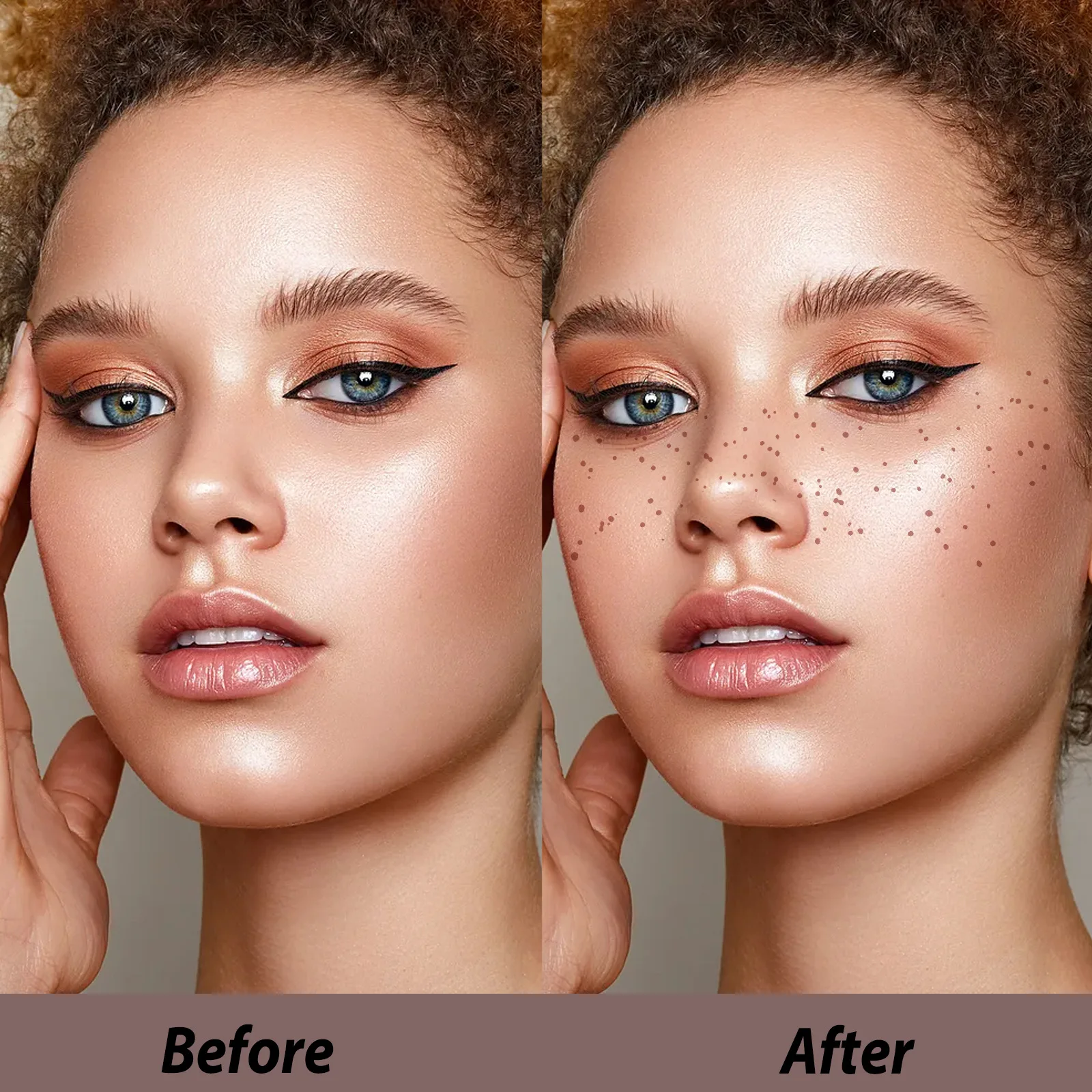 Sexy Fake Freckles Tattoo Adesivos para Mulheres, Acessórios Maquiagem, Moda, Removível, 6Pcs