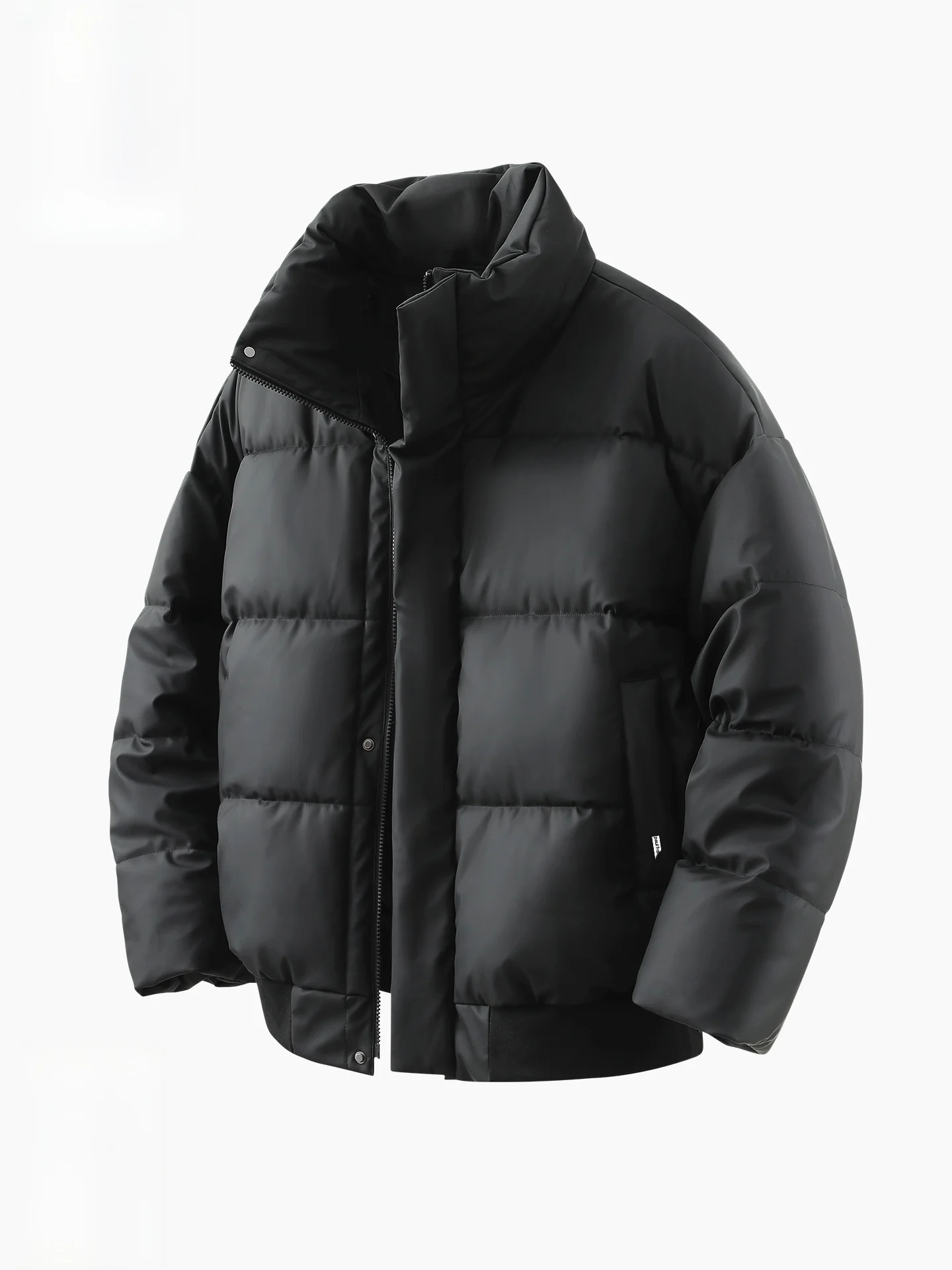 

Monkey Thiened Leather Bread Sle Jaet Men's Winter Warm Stand Collar Cotton Coat Youth Faion Outerwear