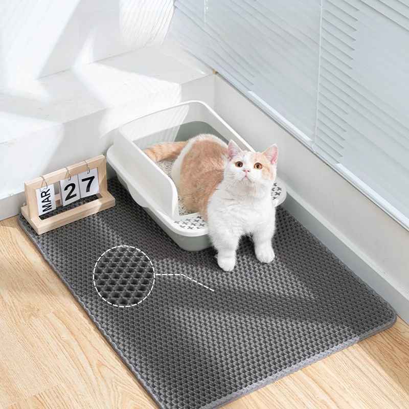 

Large Double Layer Litter Mat Anti-Spill out Control Sand Pet Supplies Urinal Mat Non-Slip Surface Easy Clean