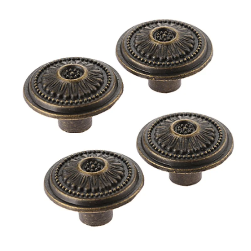 4Pcs Vintage Schrank Schublade Einzel Loch Griff Knopf Vintage Ring Pull Knob Griff für Schrank Kommode Tür Schublade mit schrauben