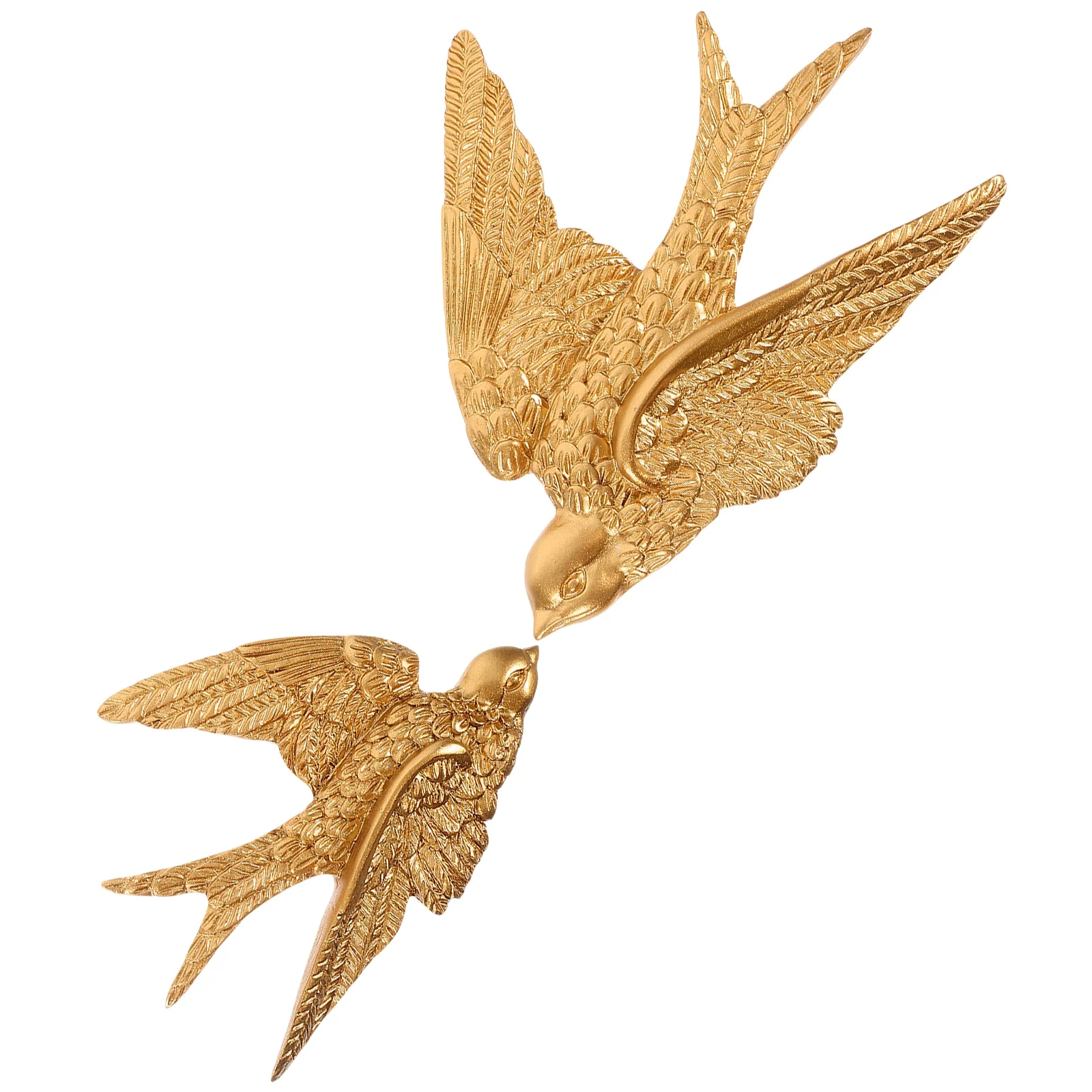 

2 Pcs Outdoor Decor A Pair of Wall-mounted Swallows Number Home Pendant Ornament Golden Retro