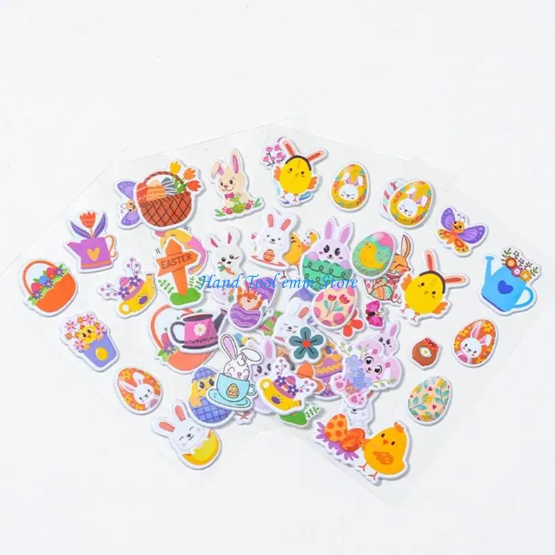 H37F Reusable Tiny Patches for Water Bottle, Notebook, Scrapbooking 3D Sticker Cartoon Sticker Tiny Handcraft Sticker