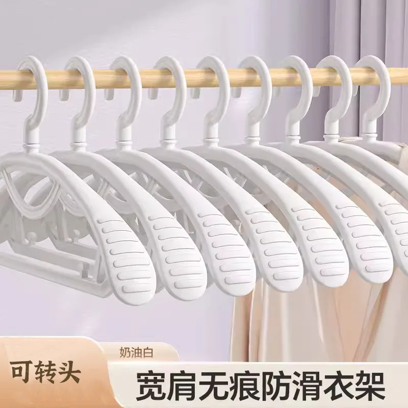 

10pcs/set Wide shoulder hangers, plastic household adult clothing hangers, anti shoulder corner clothing hangers clothes hanger