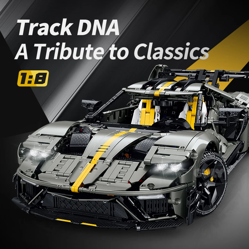 10651 3402pcs 1:8 Supercar Remote Control Set Atomized Motor Technical Building Blocks Sports Racing Car Gift For Adult Boy