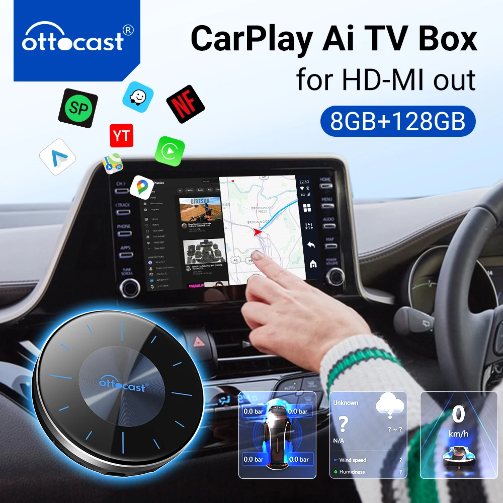 

2024 CarPlay Ai Box Car Wireless Android Auto Car Play TV Video Accessories Novelty Auto Accessories P3 for HDMI Out