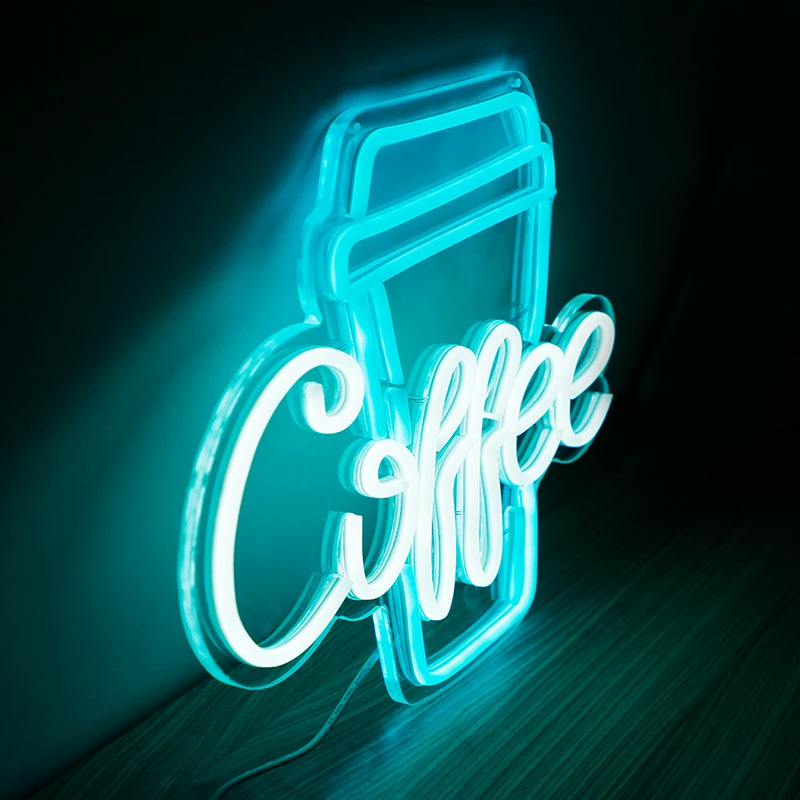 Coffee Neon Sign LED Word Neon Lights per Cafe Bar Resturant USB Letter Neon Light Signs for Wall Decor Beer Bedroom Party