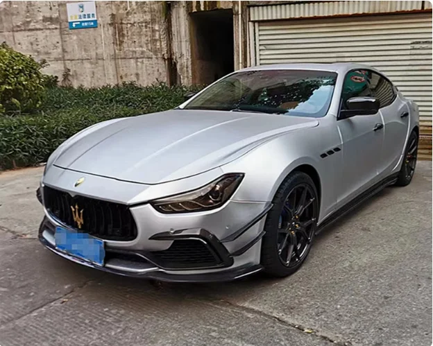 For  Maserati Ghibli 2013 2014 2015 2016 2017  small wrapped carbon fiber front lip rear lip skirt tail