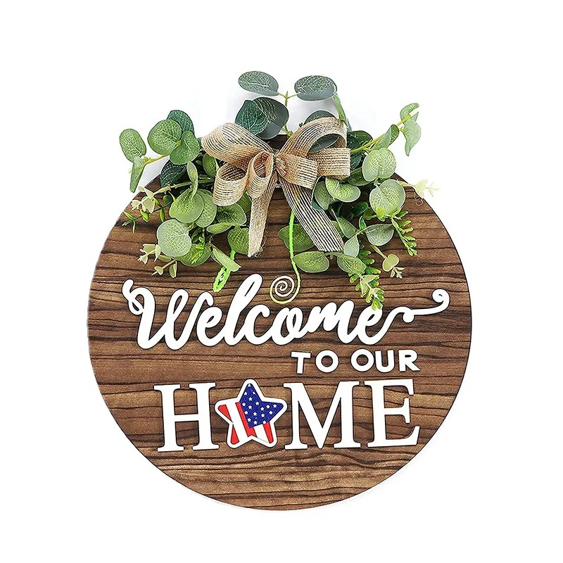 Decor Elements Interchangeable All- Season Welcome Sign – Front Door Fall Decor Summer Spring Holiday Halloween Christmas