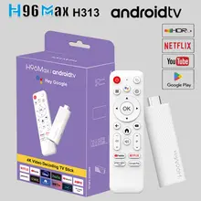 H96 Max H313 TV Stick Android14 Quad Core BT5.0 4K @ 60fps 2.4G e 5G Wifi6 2GB 16GB Google Voice Assistant Media Player AI TV Stick