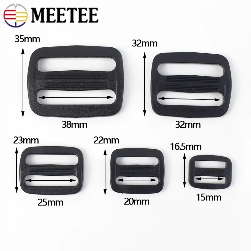 20/50Pcs Meetee 15/20/25mm Plastic Tri-Glide Slider Buckles Webbing Strap Adjustable Clasp Bag Shoes Belt Hook Sewing Accessory