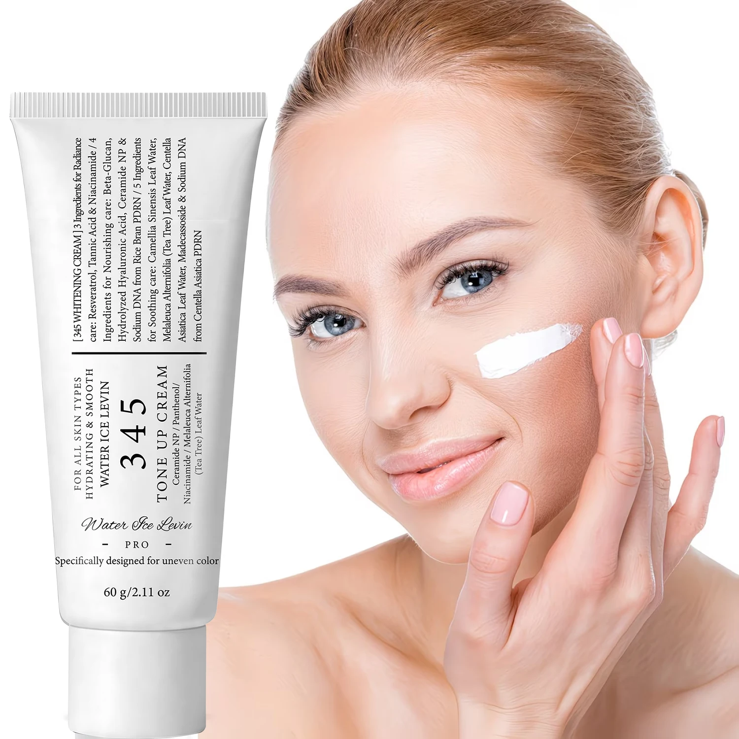 WATER ICE LEVIN Tone Up Cream 60g Arbutin Tranexamic Acid Centella Moisturizing Nourishing Gentle Daily Facial Skin Care