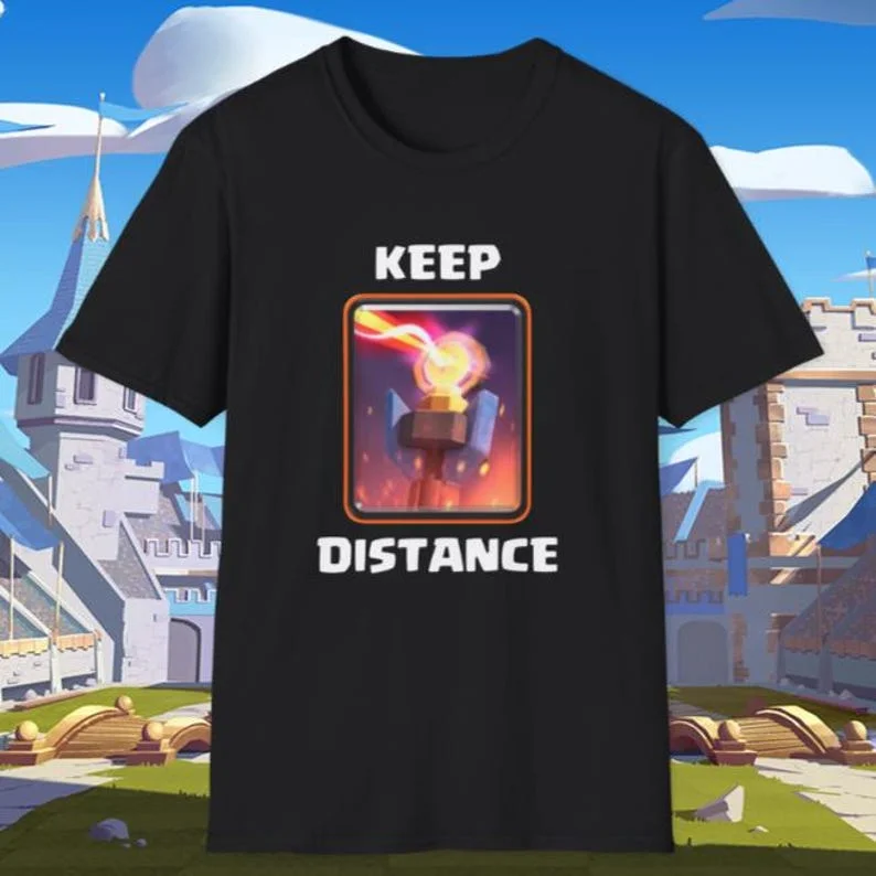 Fun Battle Royale Keep Your Distance Graphic Cool Tower of Hell T-shirt Personality Is The Perfect Gift for Men and Women Tops