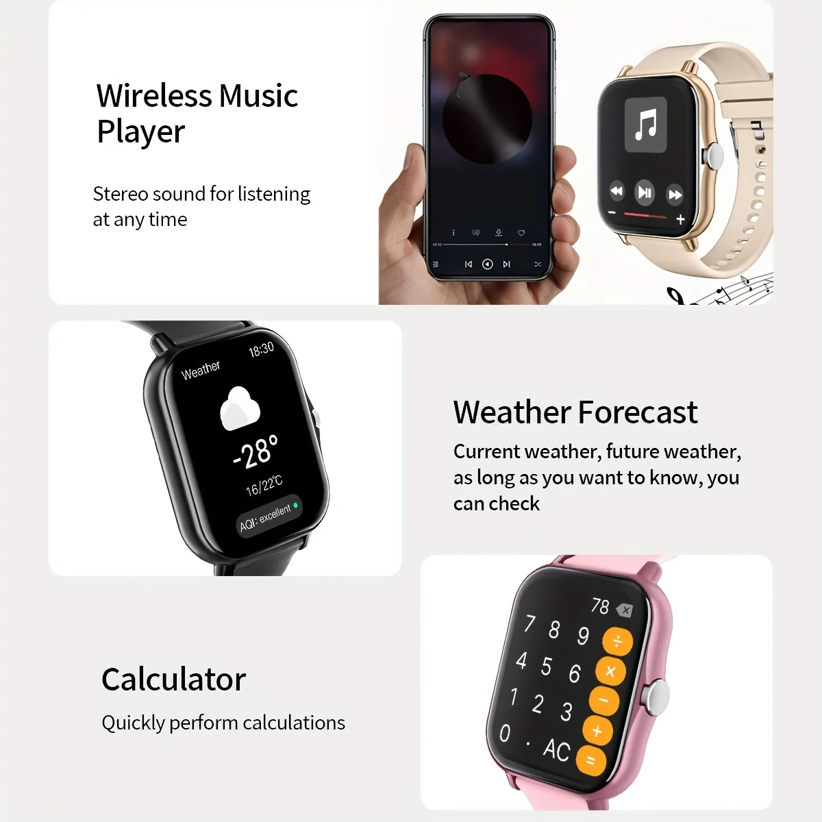 Reloj Inteligente de 1.83 Pulgadas para Hombre y Mujer - Reloj con Llamadas Inalámbricas, Notificaciones de Mensajes por APP, Calculadora, Despertador