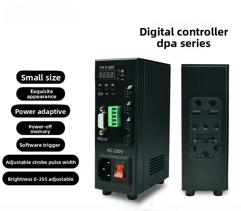 Mini 2/4-Channel 24V PWM LED Light Controller – Digital Constant Voltage Driver with Analog/Serial Dimming for Machine Vision