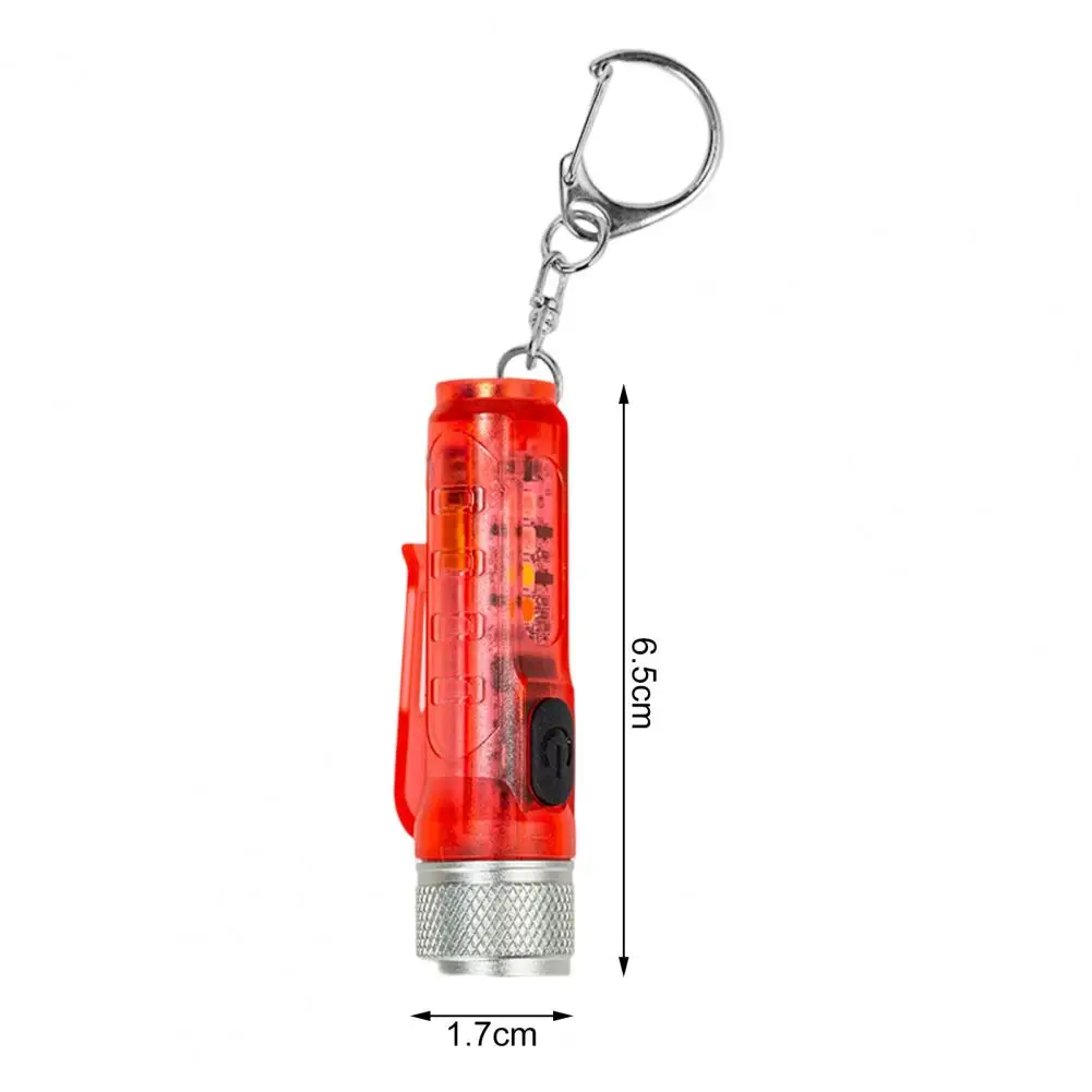 Mini Keychain Flashlight TYPE-C Fast Charging Multi-function IP66 Waterproof LED Magnetic Warning Camping Flashlight