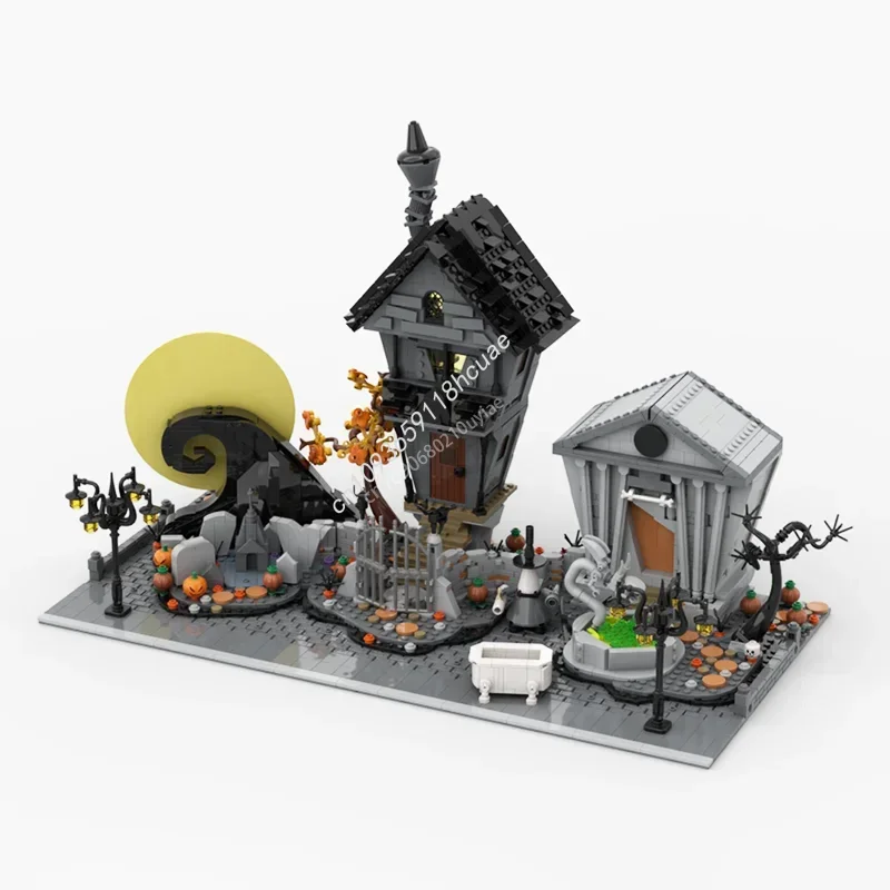 616pcs Modular Display Base for Set 21351 The Nightmare Before Moc Building Blocks Architecture Model Toys Christmas gift