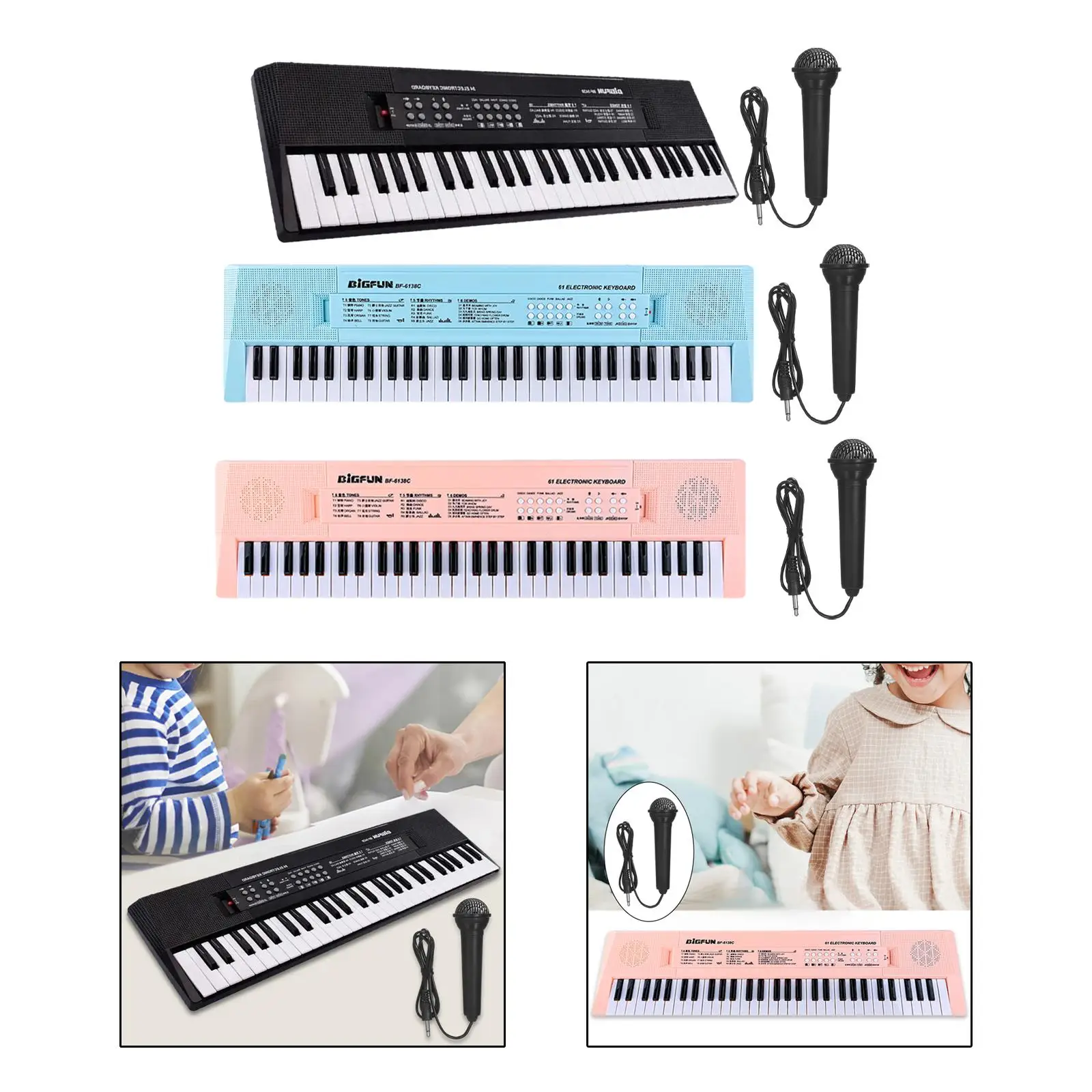 キーボードピアノ子供用楽器おもちゃ 61 キー教育音楽玩具デジタル電子ピアノキーボード屋内学習用