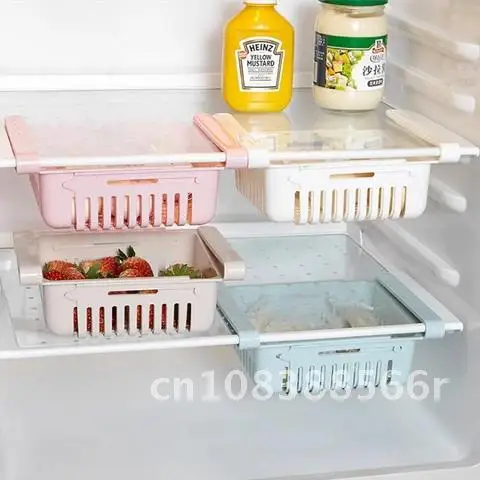 

Refrigerator Multi-functional Partition Layer Sorting Storage Rack Refrigerator Fresh-keeping Pull-out Sorting Storage Box Rack