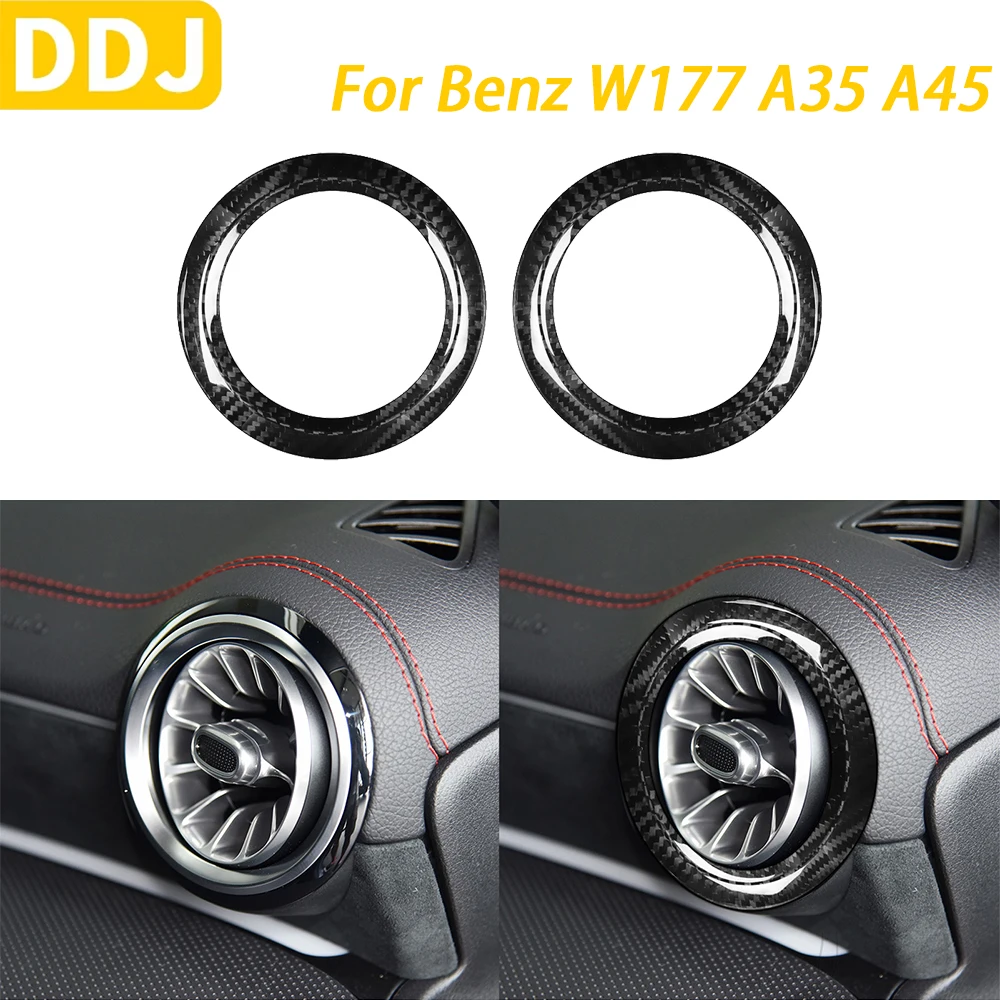 

Для Mercedes-Benz AMG A35 A45 W177 2020-2023 из настоящего углеродного волокна, приборная панель, вентиляционное отверстие, накладка, аксессуары для модернизации автомобиля